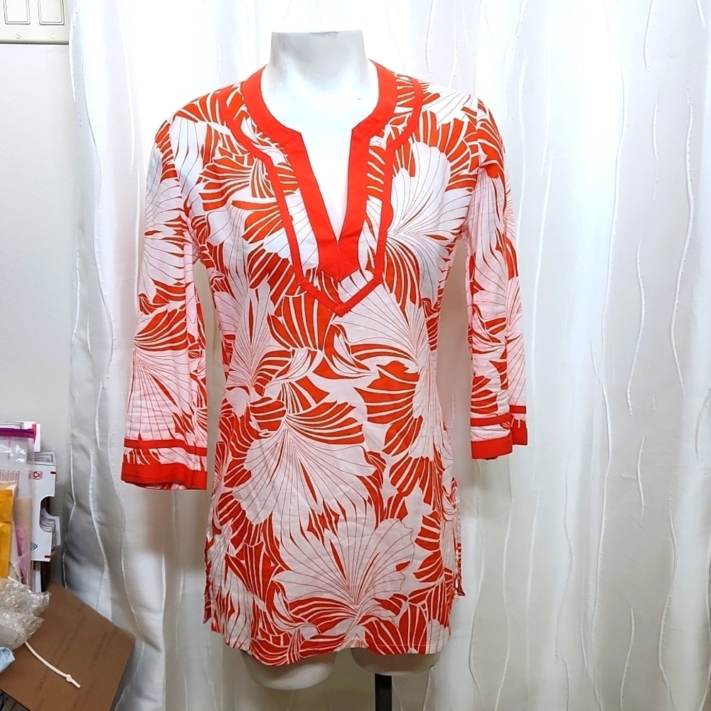 J. Crew Floral V-Neck Tunic